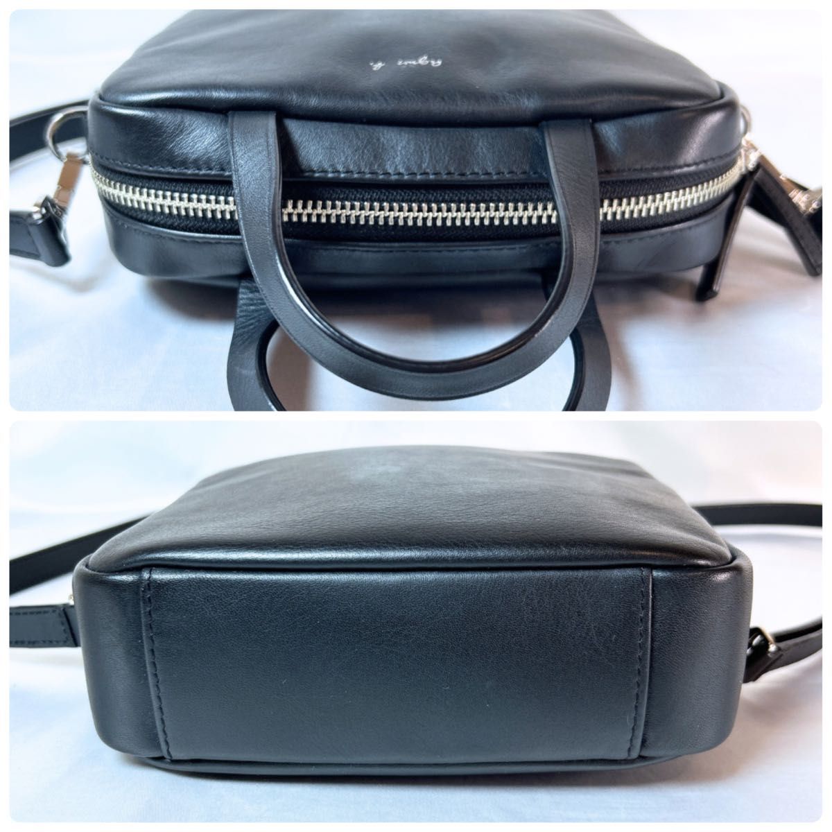 極美品 agnes b アニエスベー ショルダーバッグ naomi 2way レザー