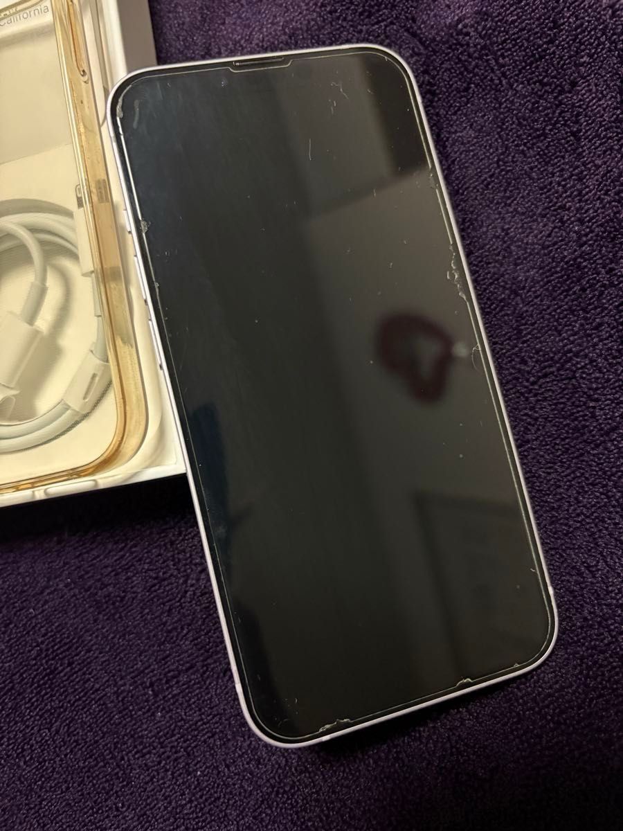 iPhone14 128GB SIMフリー パープル 未使用純正充電ケーブル付