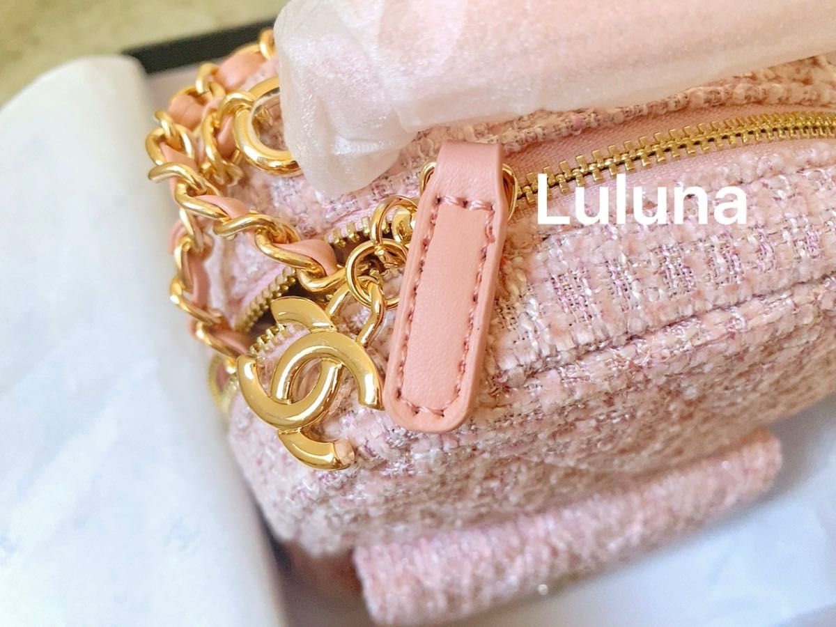 CHANEL シャネル ノベルティミニリュック ピンク ツイード 未使用