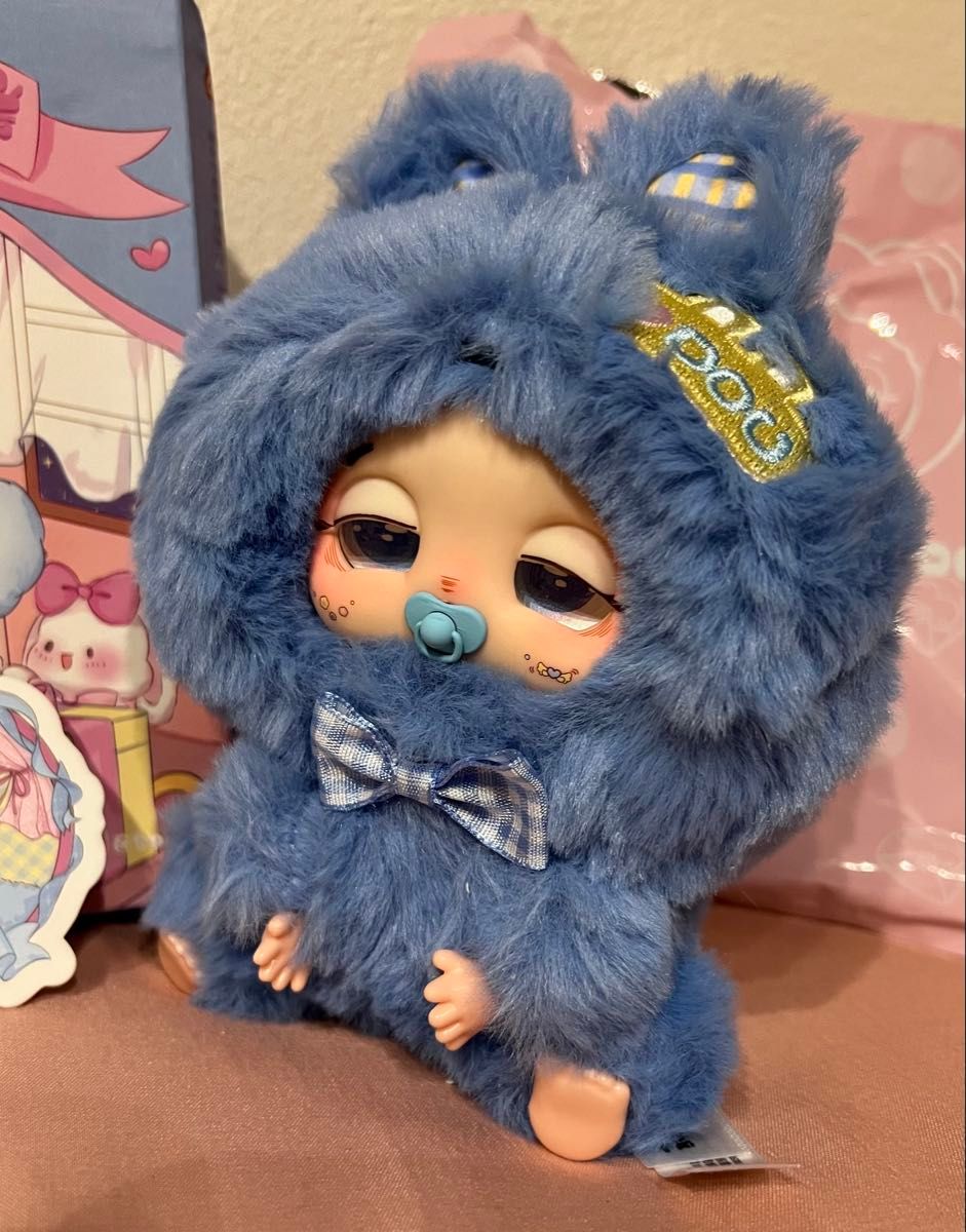 めちゃ可愛い 公式Baby three DouDou 新作ぬいぐるみ 青いバブちゃん