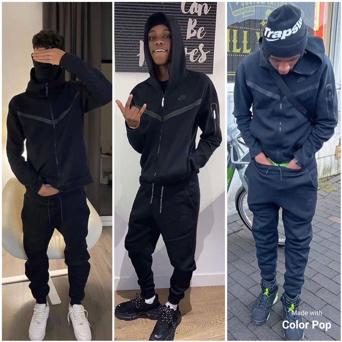 メンズL ブラック テックフリース セットアップ NIKE 黒 過去モデル