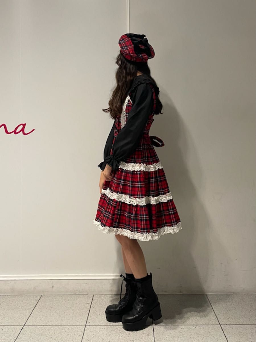 axes femme kawaii タータンチェックジャンスカ 赤 新品未使用 タグ