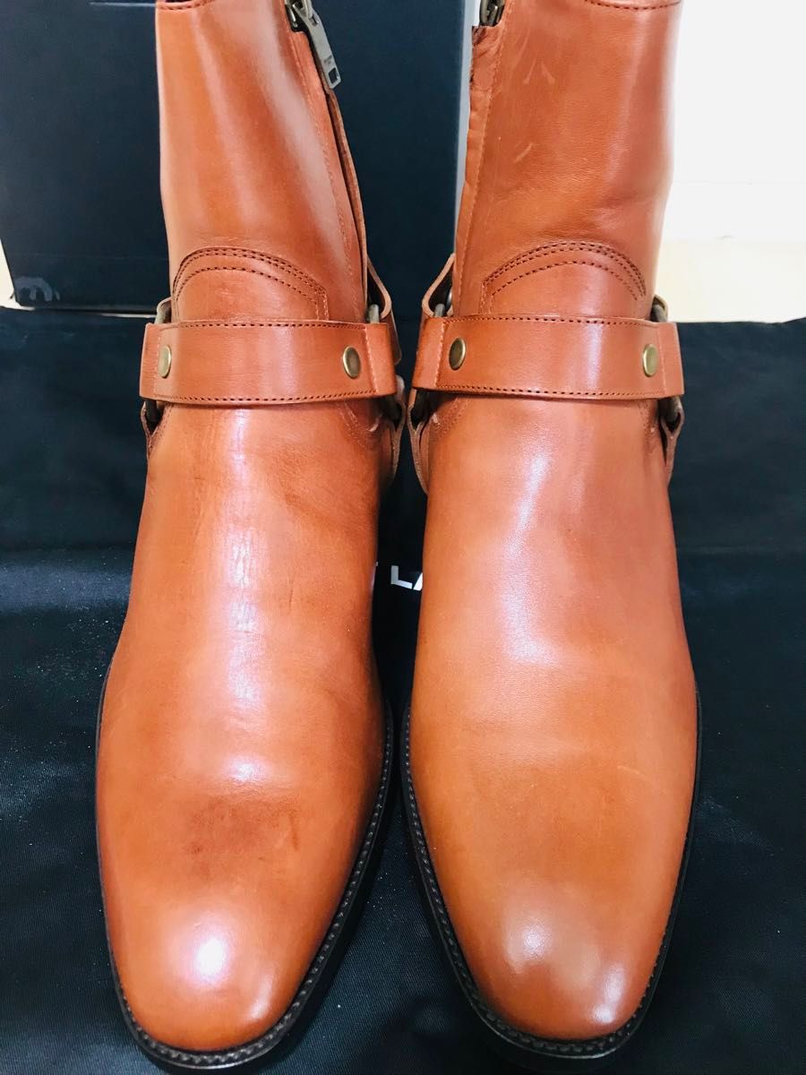美品SAINT LAURENT サンローラン ワイアットハーネスブーツ41茶リング