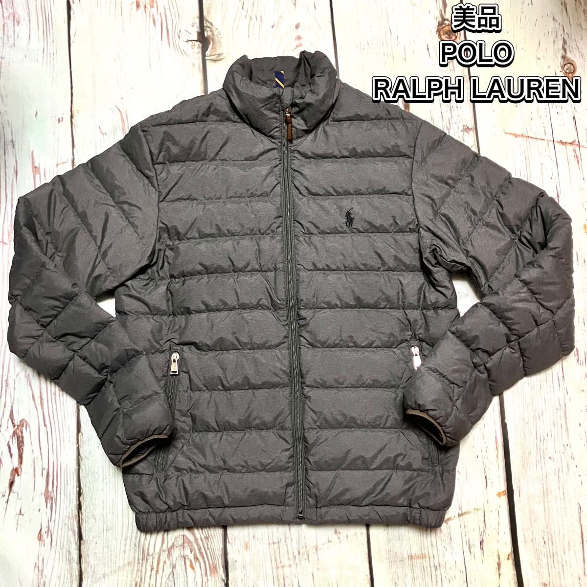 美品】POLO RALPH LAUREN ライトダウンジャケットS 刺繍ロゴ ポニー