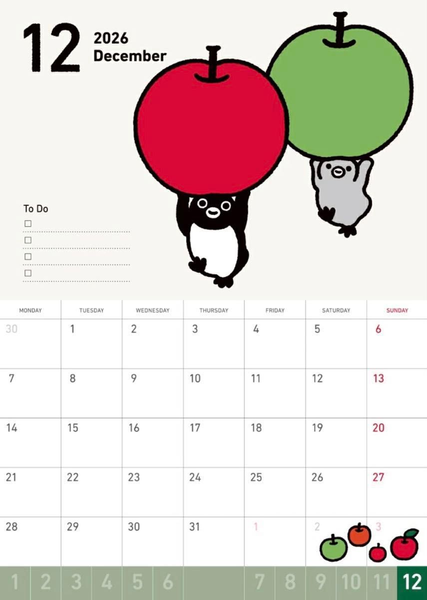 Suicaのペンギン 壁かけカレンダー 2026｜Yahoo!フリマ（旧PayPayフリマ）