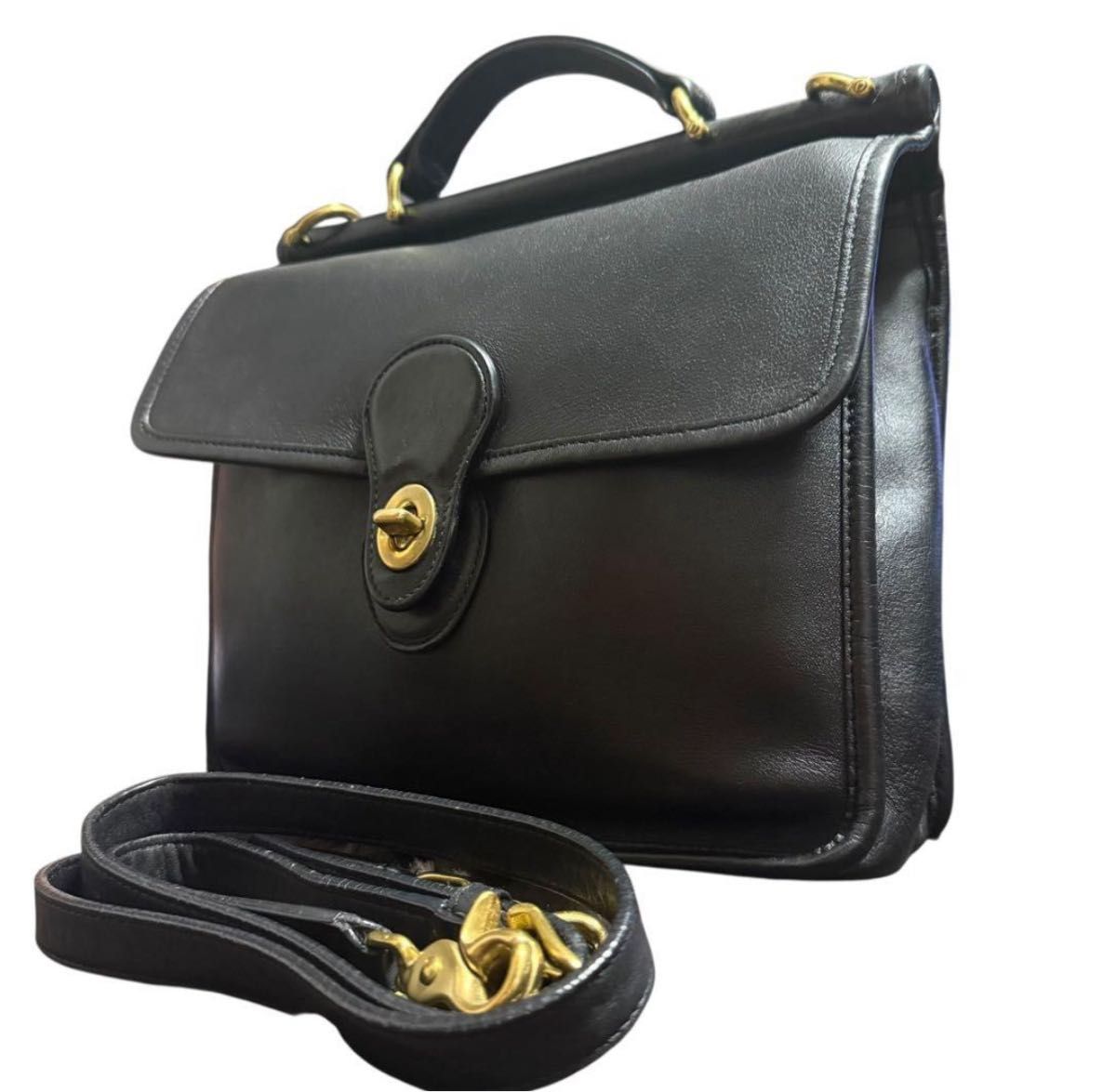 COACH オールド コーチ 2WAY レザー ショルダーバッグ 黒｜Yahoo