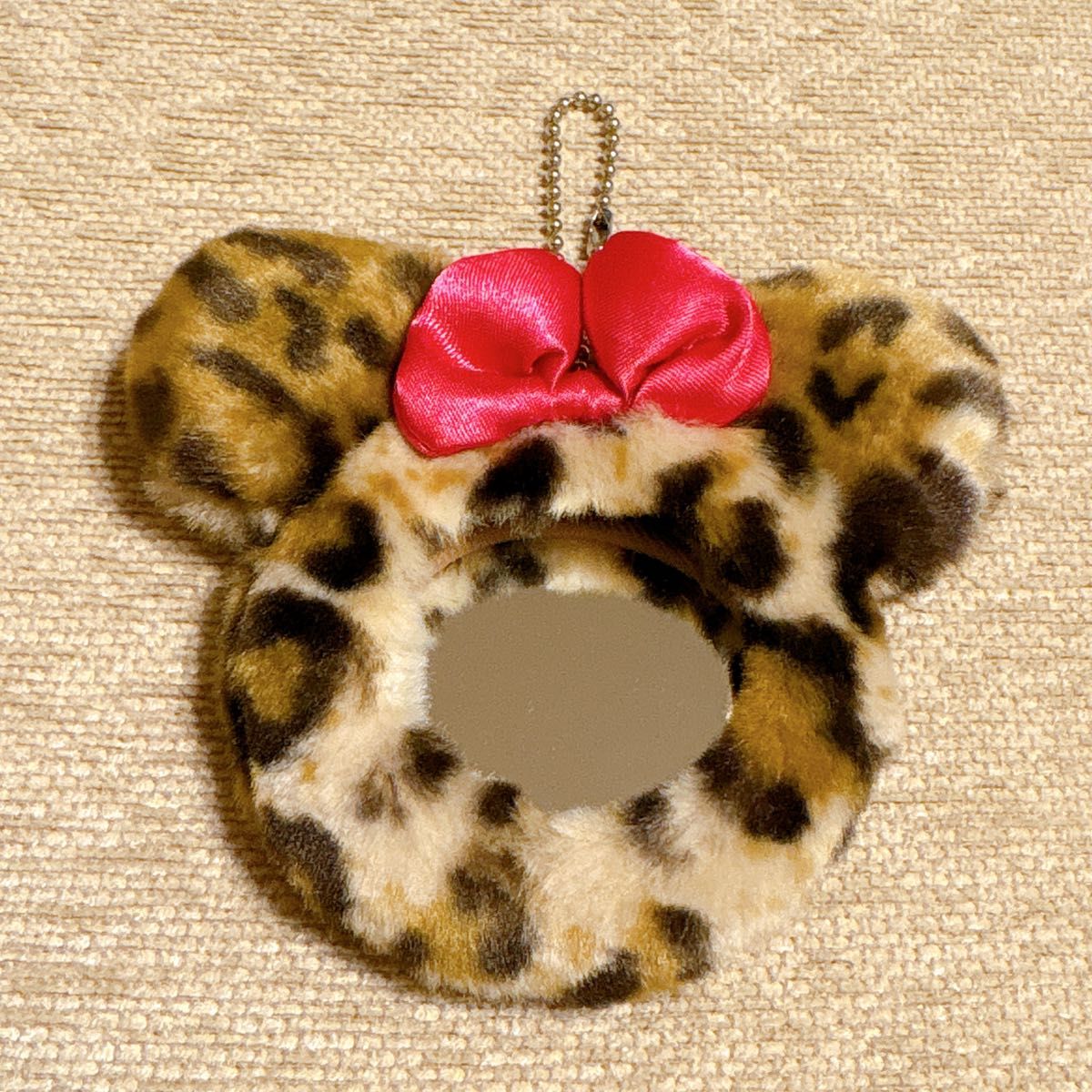 ディズニー ミニー 豹柄 ミラー キーホルダー キーチェーン レオパード