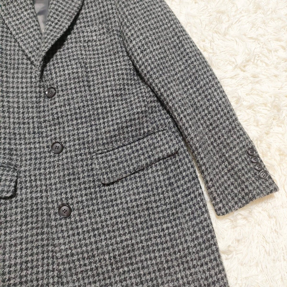 ハリスツイード アーバンリサーチロッソ チェスターコート 千鳥格子柄