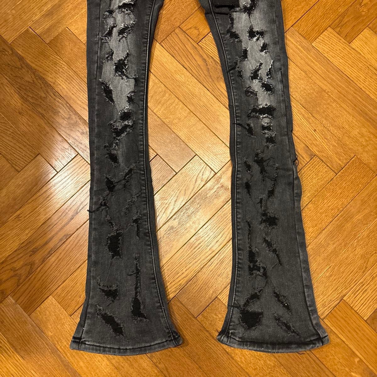 VALABASAS スキニーフレアデニム ブラック ダメージ29新品 バラバサス