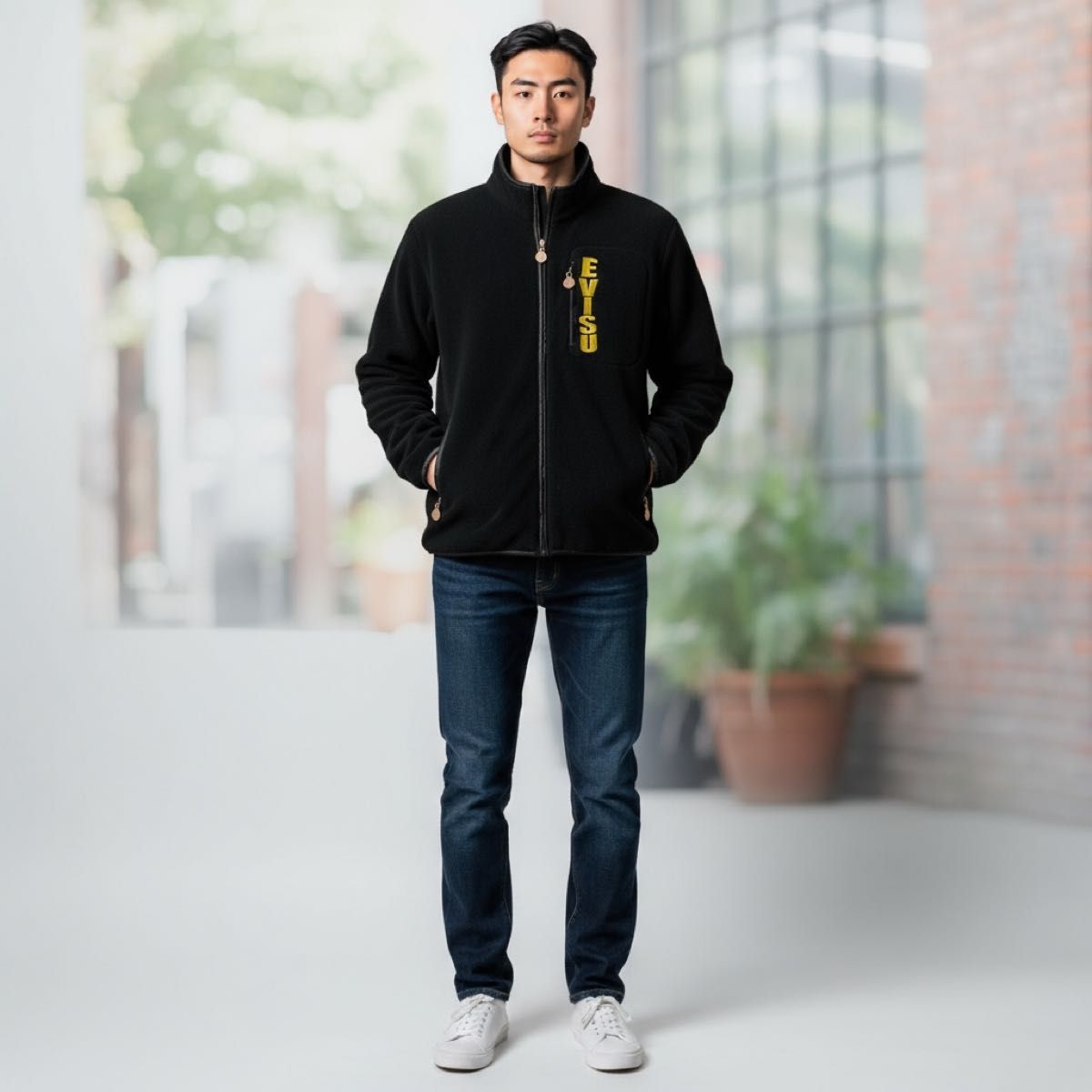 希少】EVISU エヴィス フリースジャケット メンズ サイズ40 L相当