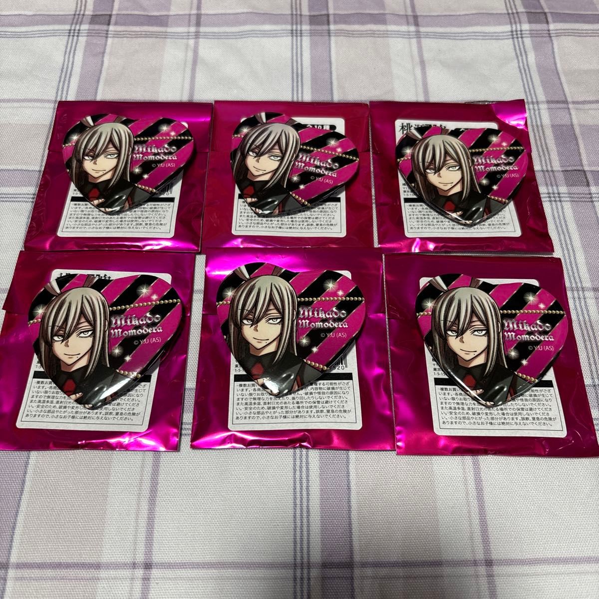 桃源暗鬼 漫画展 桃寺神門 ハート缶バッジ(バニー) 6点セット｜Yahoo