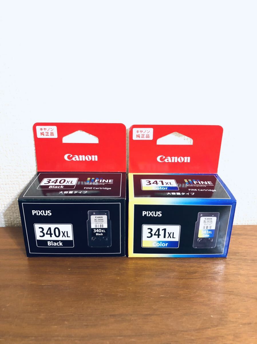 送料無料 Canon 純正インクカートリッジ BC-340XL+BC-341XL ブラック+