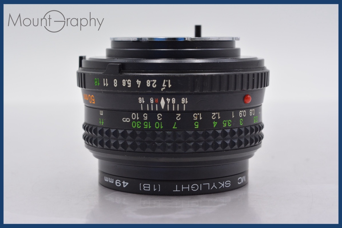 美品MINOLTA MC ROKKOR-PF 50mm F1.7 アダプタ付き 美品MINOLTA MC