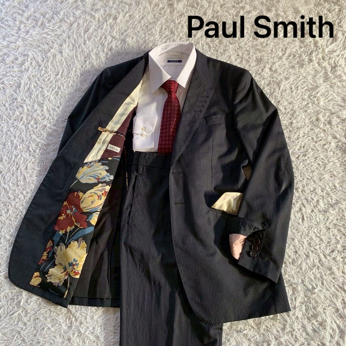 花柄裏地】 Paul Smith ポールスミス スーツ セットアップ ストライプ