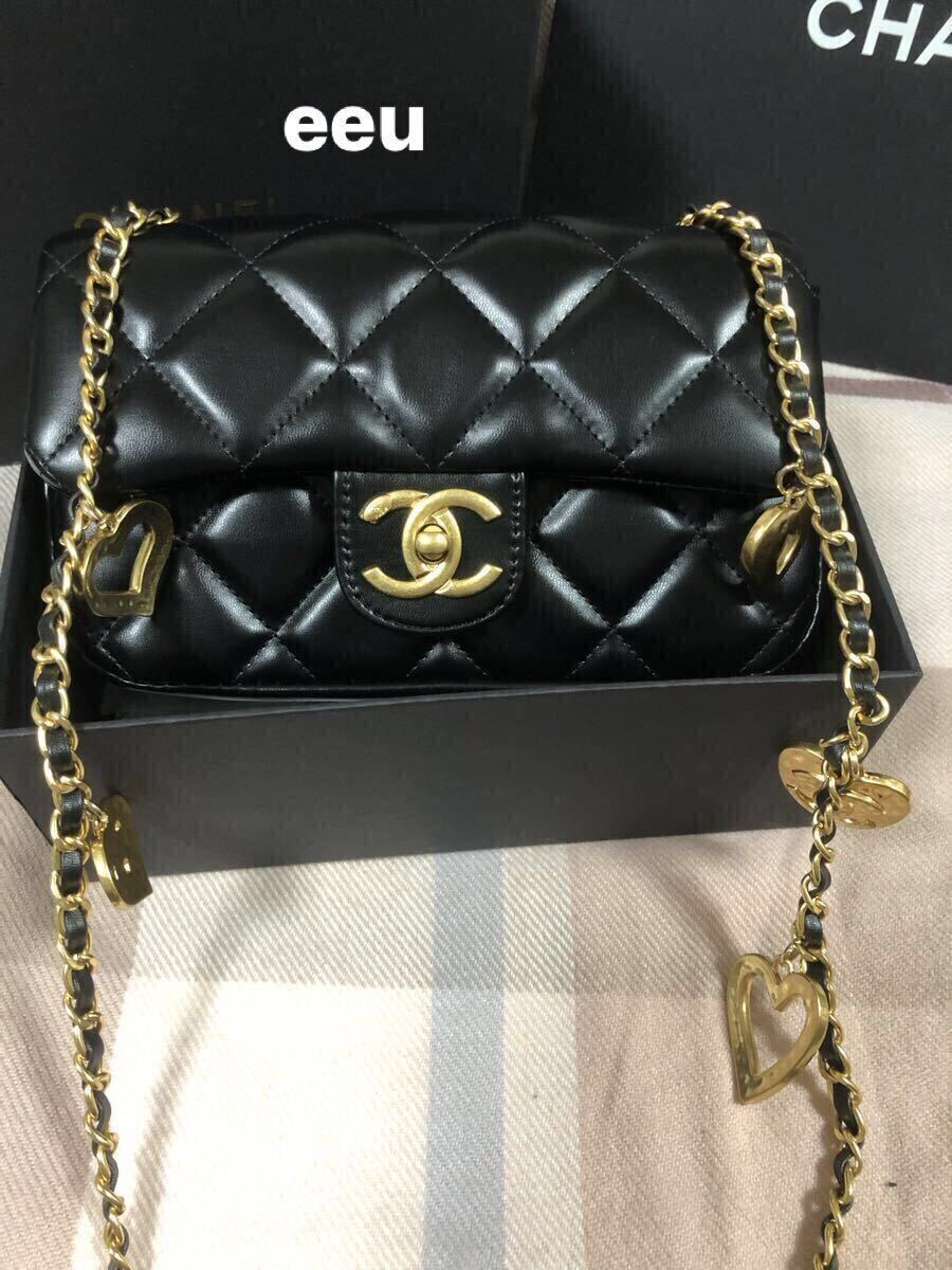 CHANEL シャネル ノベルティ ショルダーバッグ ハートチェーン