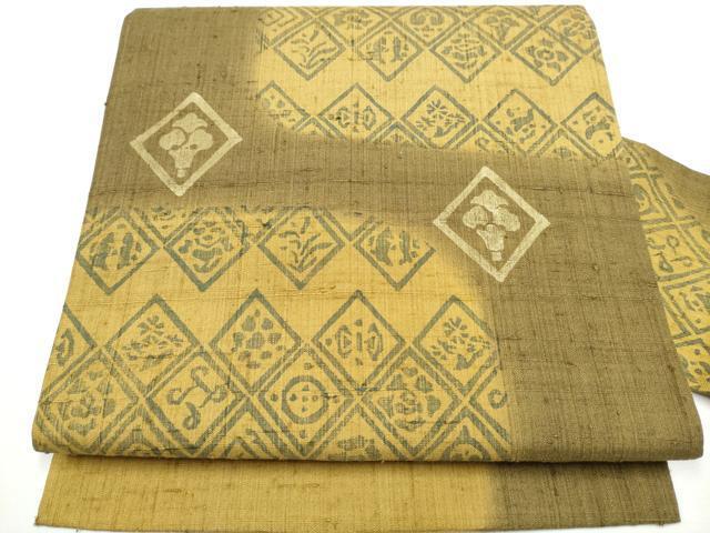 ZY-850 名古屋帯 八寸 紬 オリエンタル コンパクト 美品 上質