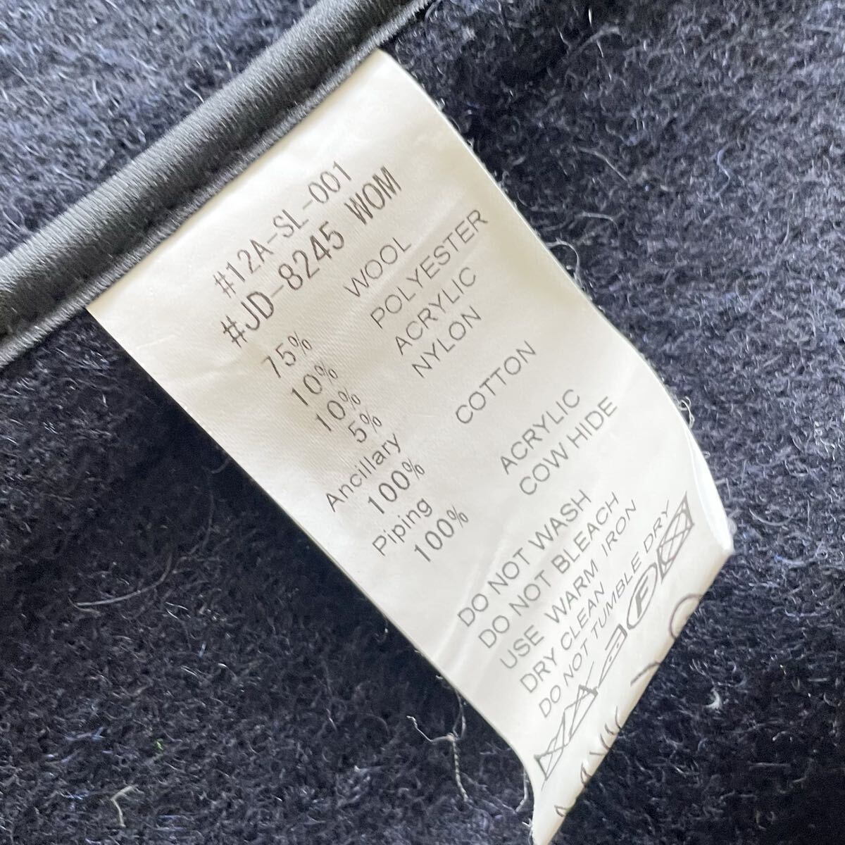 DANTON フード付 ピーコート 36 S ダントン ネイビー 紺 ロゴ ウール