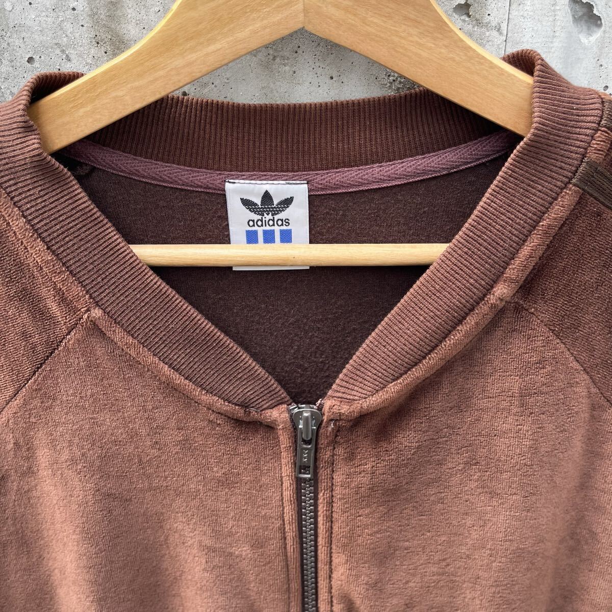 90s adidas アディダス ベロア トラックジャケット ジャージ ブラウン