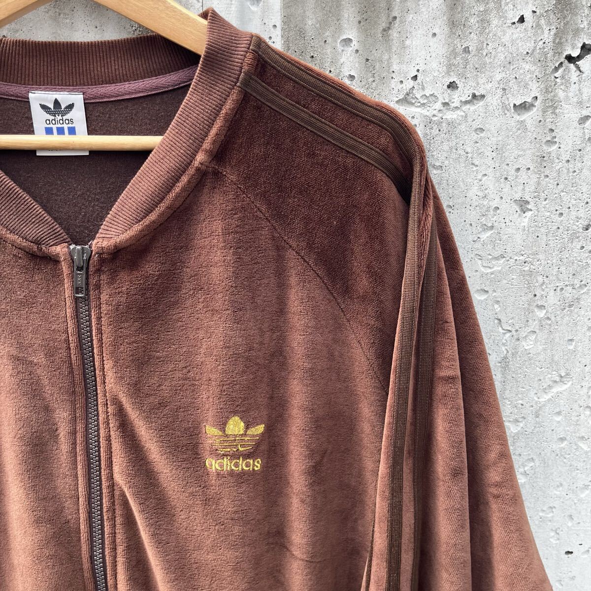 90s adidas アディダス ベロア トラックジャケット ジャージ ブラウン