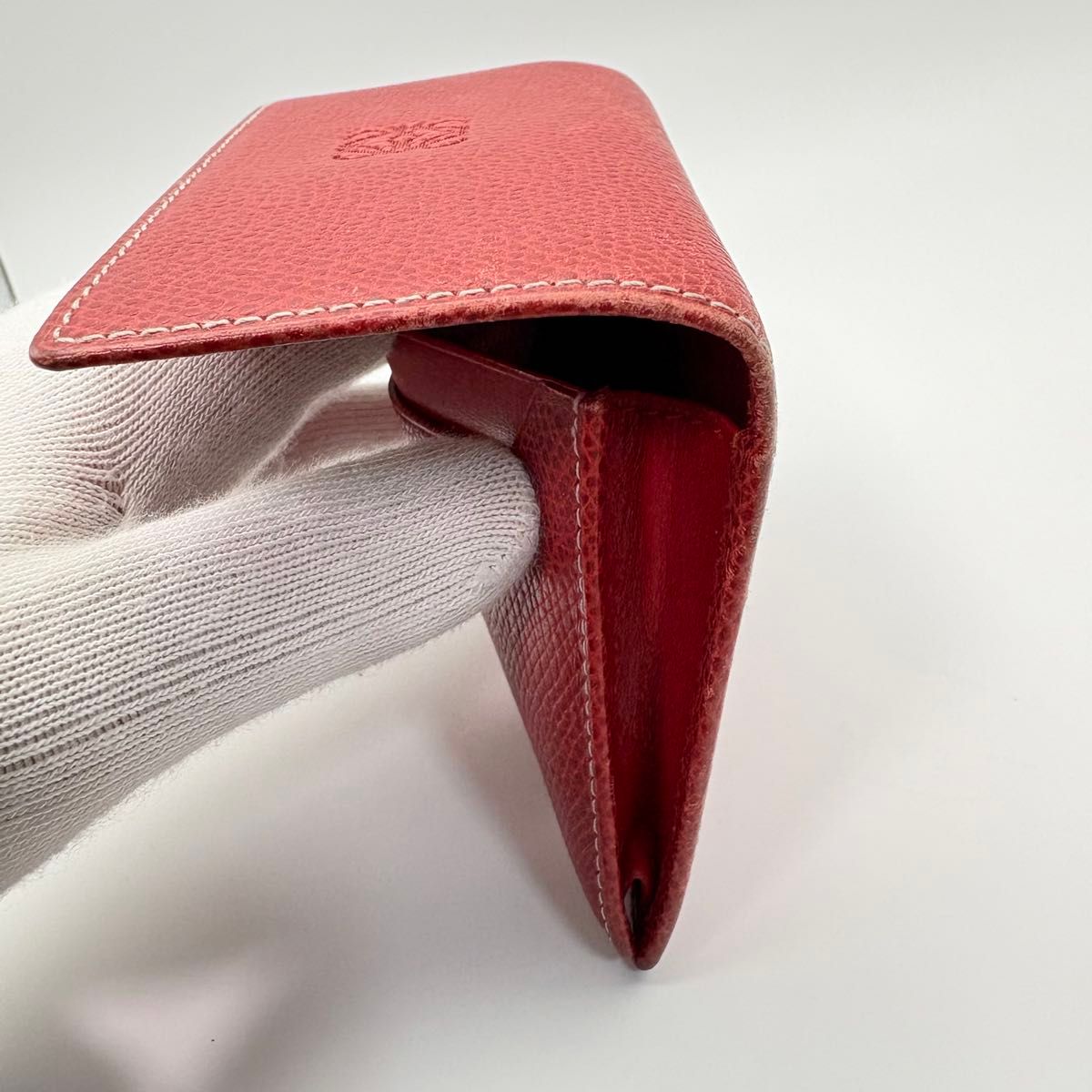 LOEWE ロエベ 名刺入れ カードケース パスケース IDケース レッド 赤