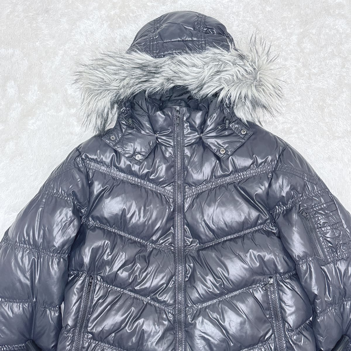old UNIQLO ファー ダウンジャケット お兄 平成 短丈 y2k 00s オールド