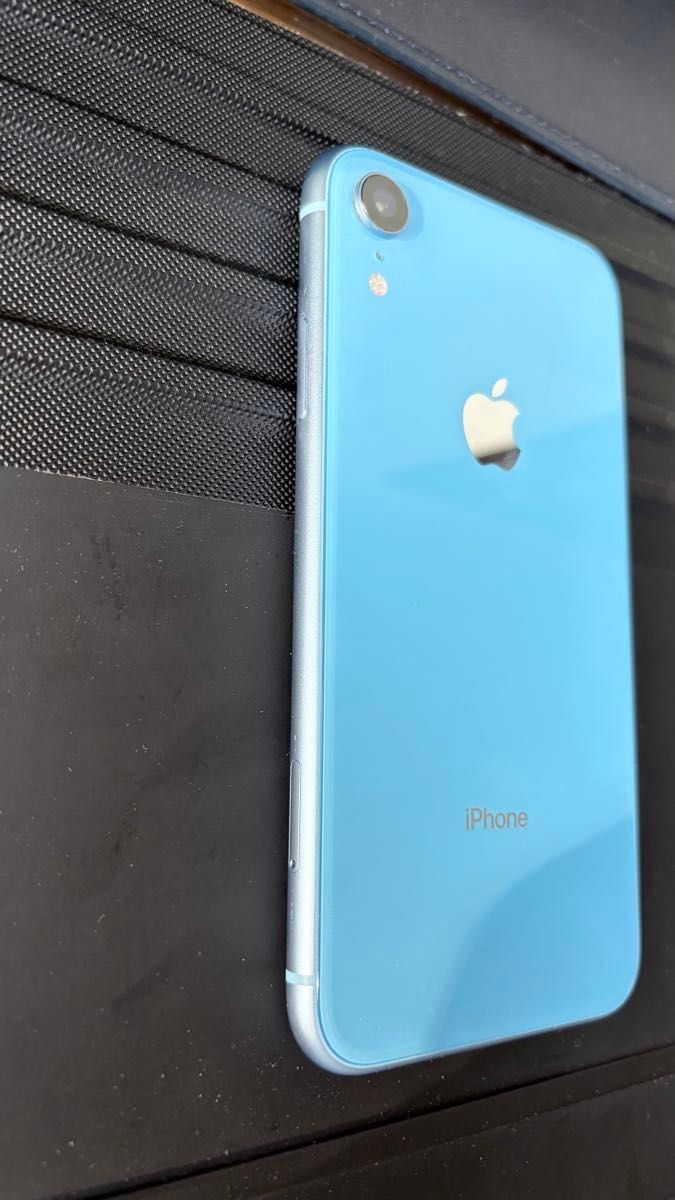 超美品 Apple iPhoneXR ブルー SIMフリーバッテリー89% (出品時点