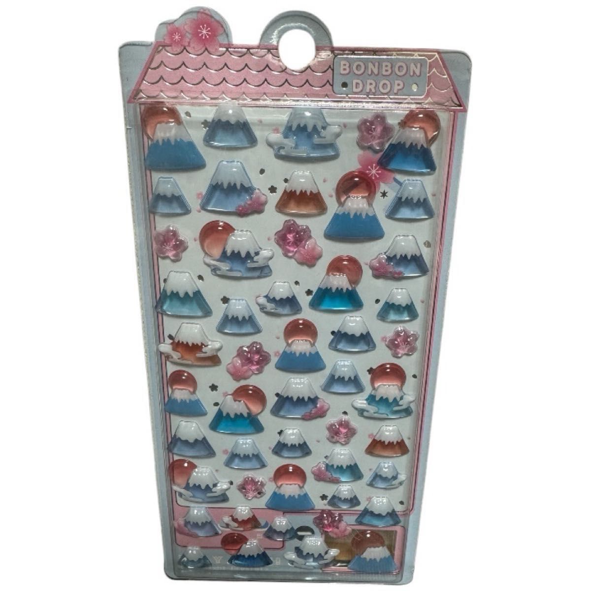 ボンボンドロップ シール 和柄 和風 日本風 可愛い 舞妓 富士山 だるま