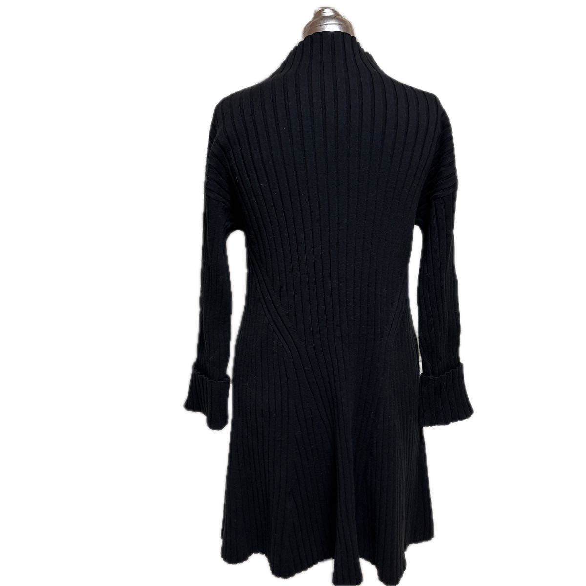 美品【Mystrada】マイストラーダリブ編み ニットワンピース S黒