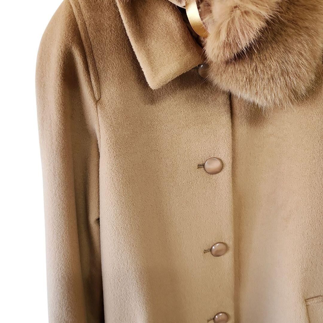 アンゴラ70% 極美品 2way毛皮コート×ステンカラーコート フォックス