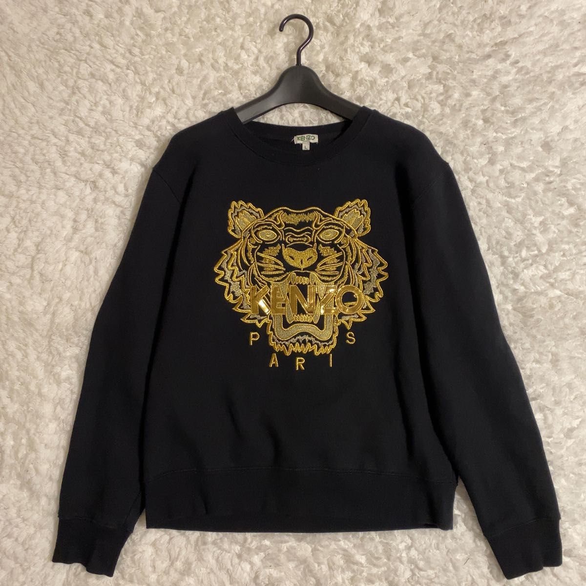 少美品 KENZO スウェット トラ刺繍 ゴールド ビッグサイズ L｜Yahoo
