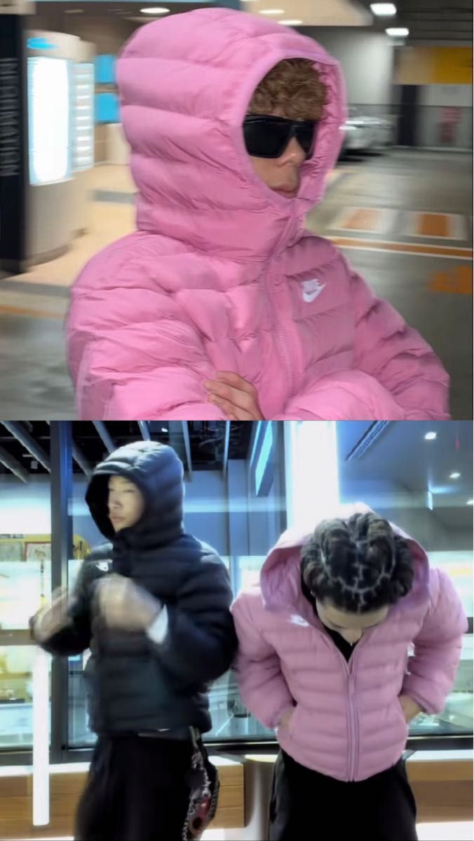 NIKEナイキ マイクロダウンアウター キッズ160cm ピンク Lサイズ