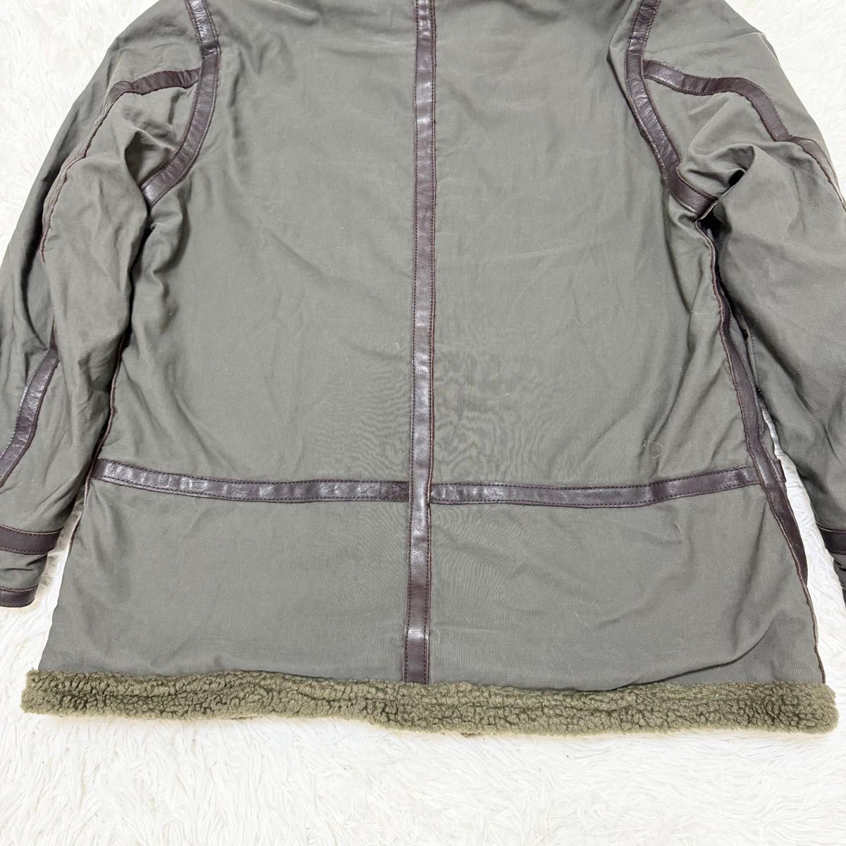 美品 AVIREX B-7 モッズコート フライトジャケット カーキ カウレザー