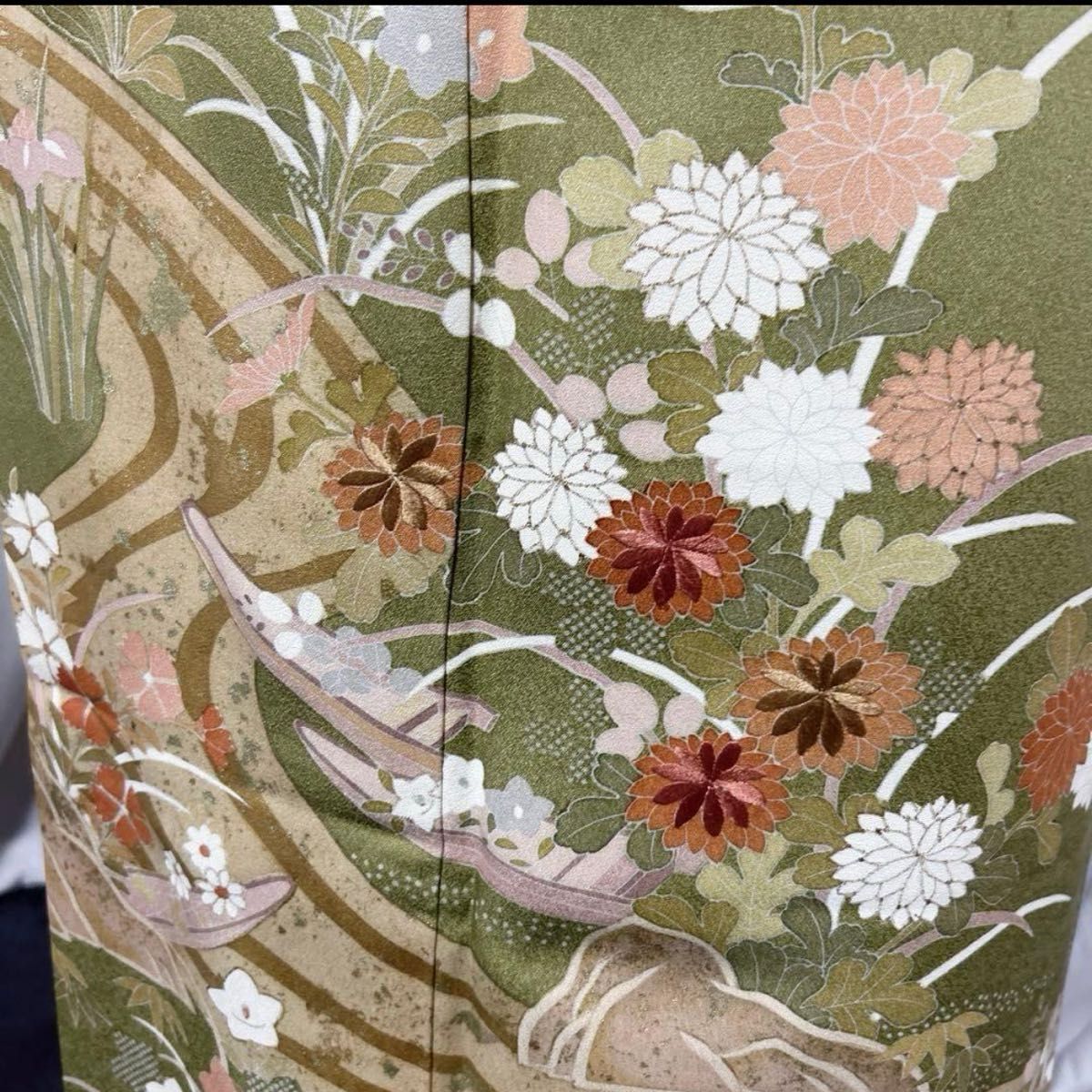 美品 袷 正絹 蘇州刺繍 友禅 訪問着 フルセット 西陣唐織プラチナ箔