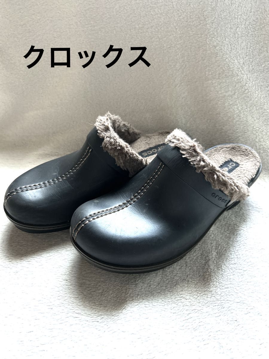 クロックス crocs コブラー サボサンダル W8 黒 ボア 廃盤品｜Yahoo