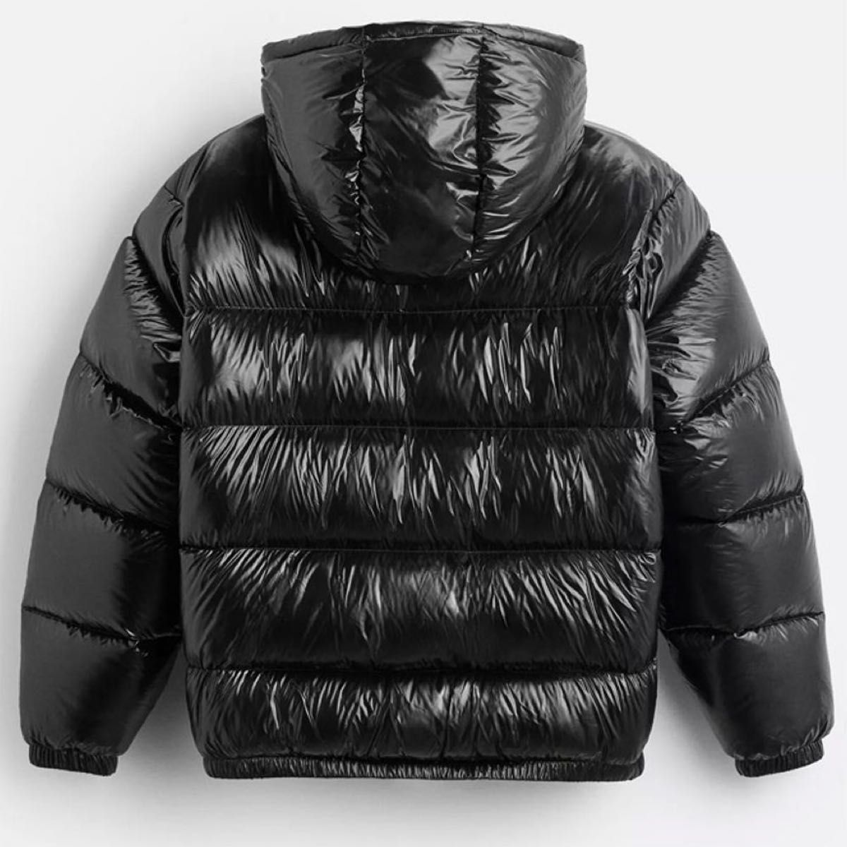 ザラ ZARA ダウンジャケット Mサイズ ブラック 光沢 drip｜Yahoo