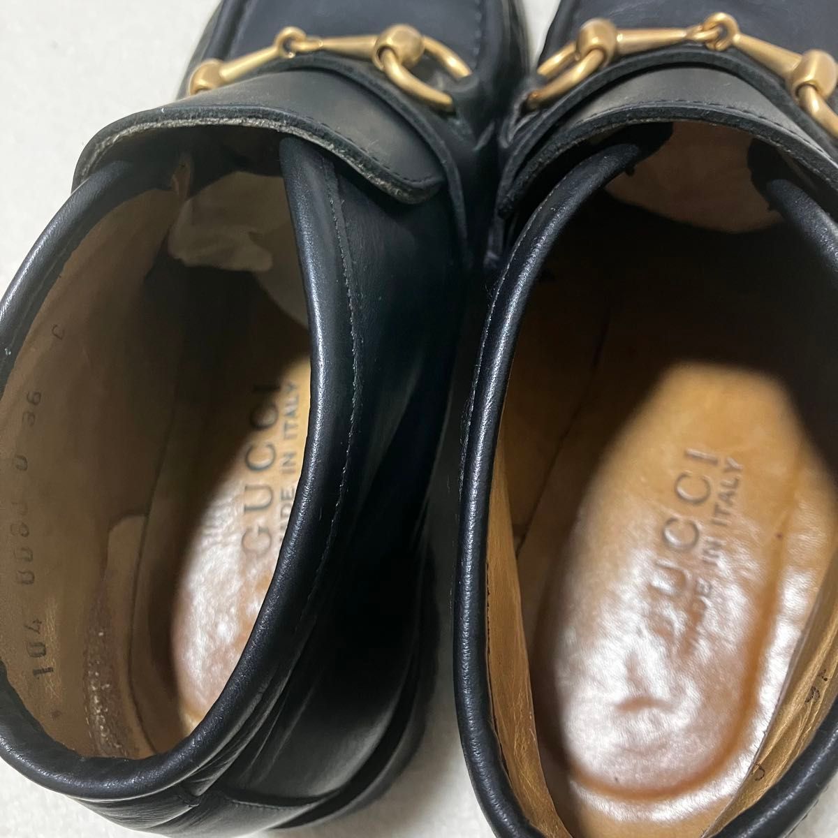 箱付き GUCCI グッチ ホースビット ローファー レザー ラグソール