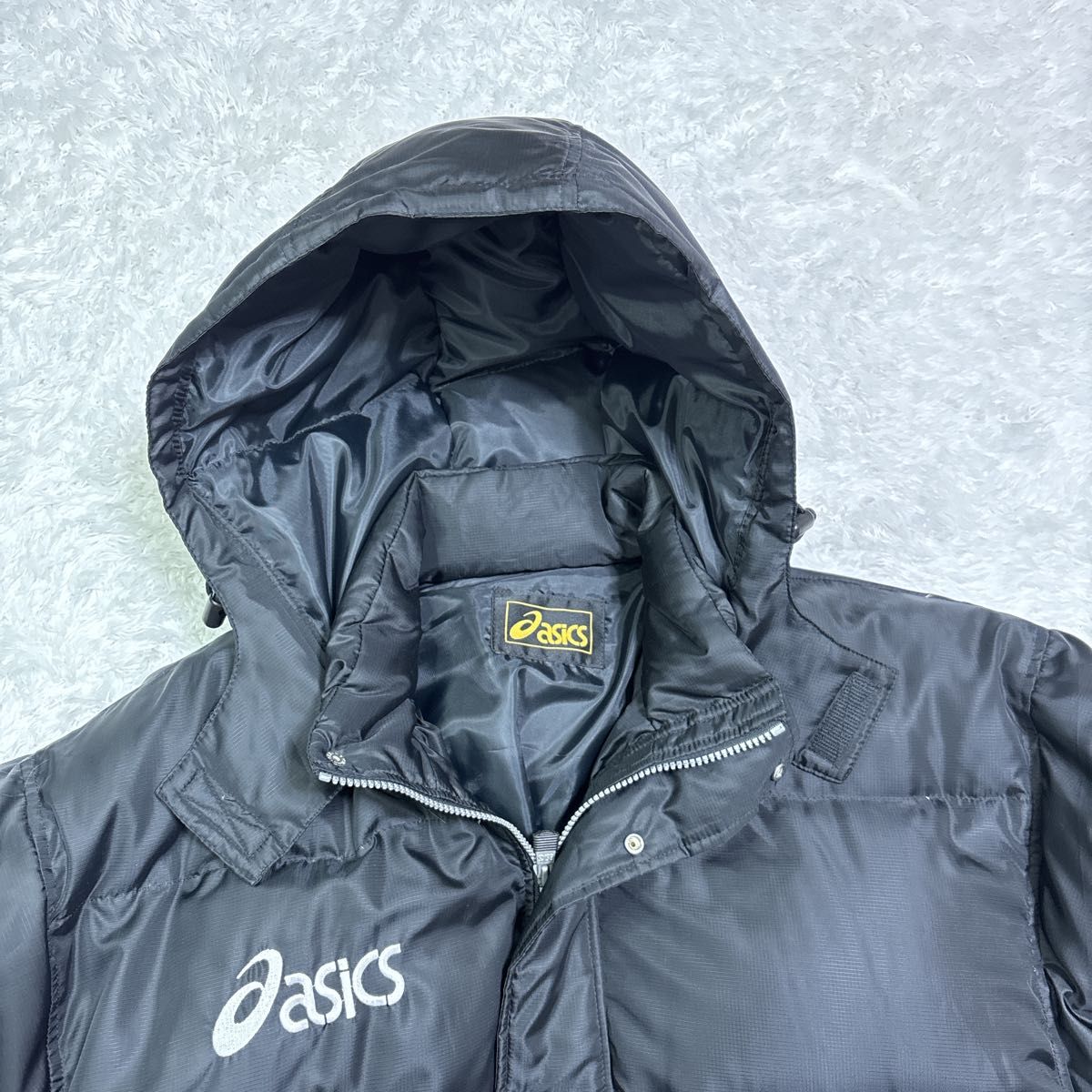 asics アシックス ダウンベンチコート ロングコート ブラック ダウン