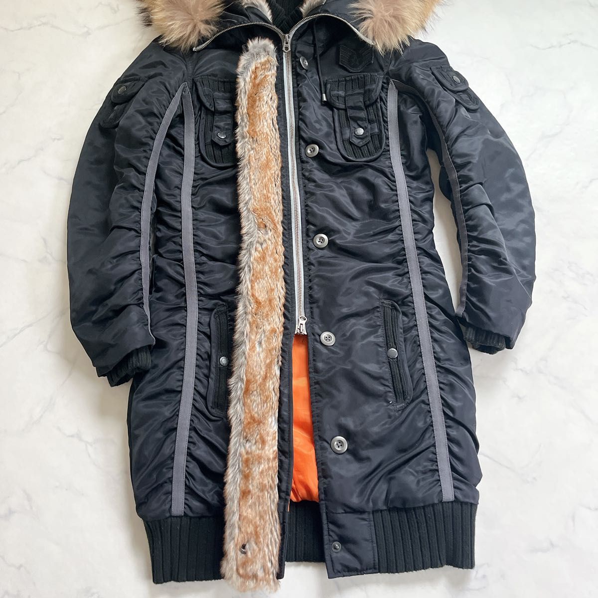 AVIREX Ltd ラクーンファー モッズコート L-2B ロング丈 総ボア