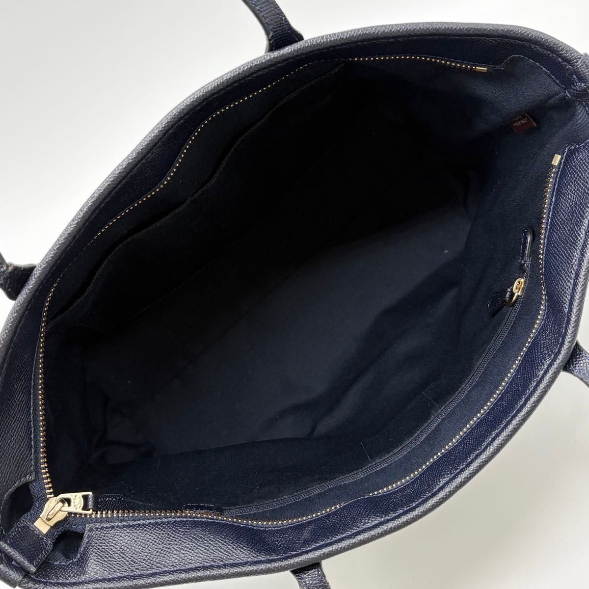 A4収納可 肩掛け COACH コーチ トートバッグ レザー シボ革 ゴールド