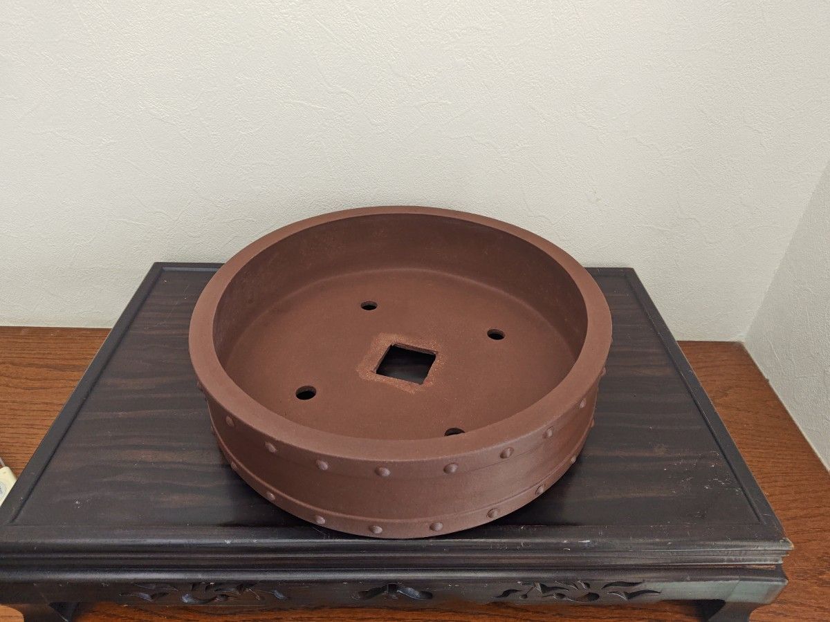 盆栽鉢 植木鉢 和風 楕円形 茶色 落款 周寶山｜Yahoo!フリマ（旧PayPay