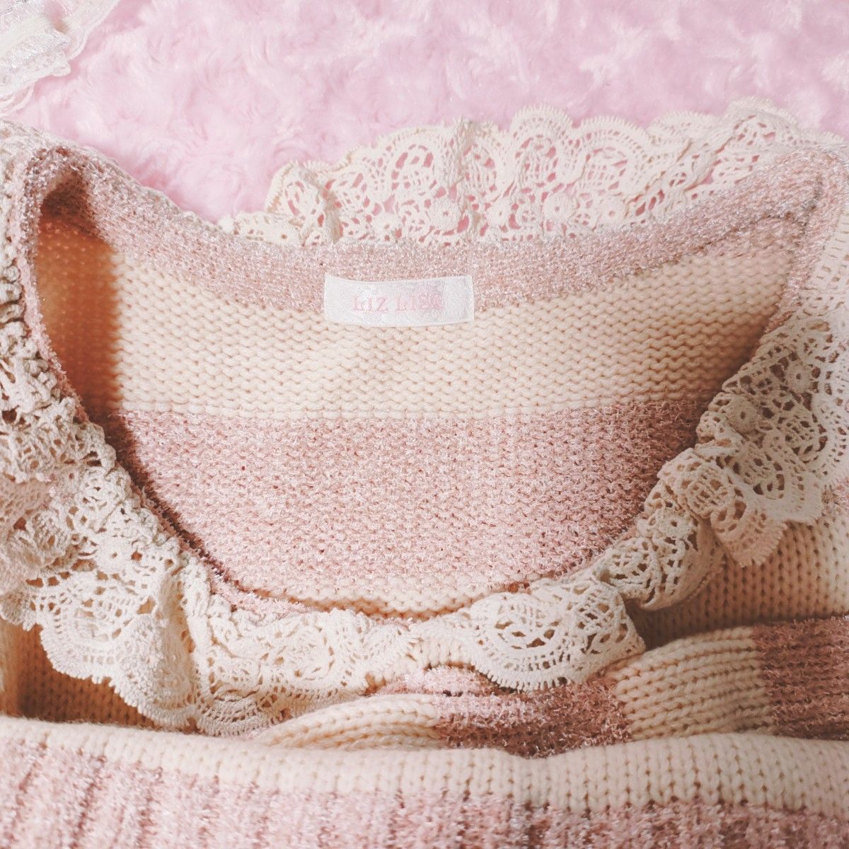 超希少 超レア LIZ LISA リズリサ ポンポン レース襟 ボーダーニット