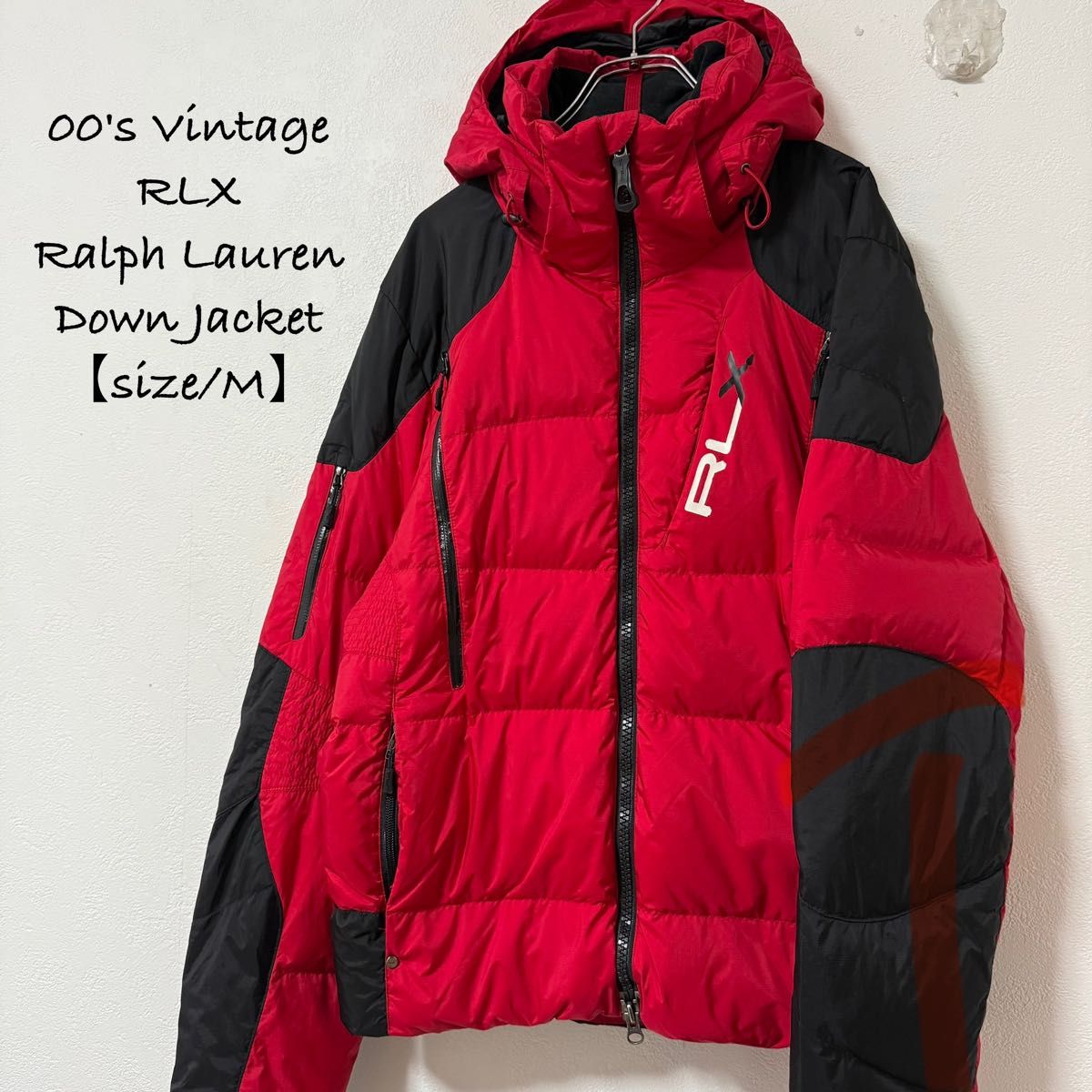 00s RLX POLO ポロラルフローレン ダウンジャケット レッド/赤黒 M
