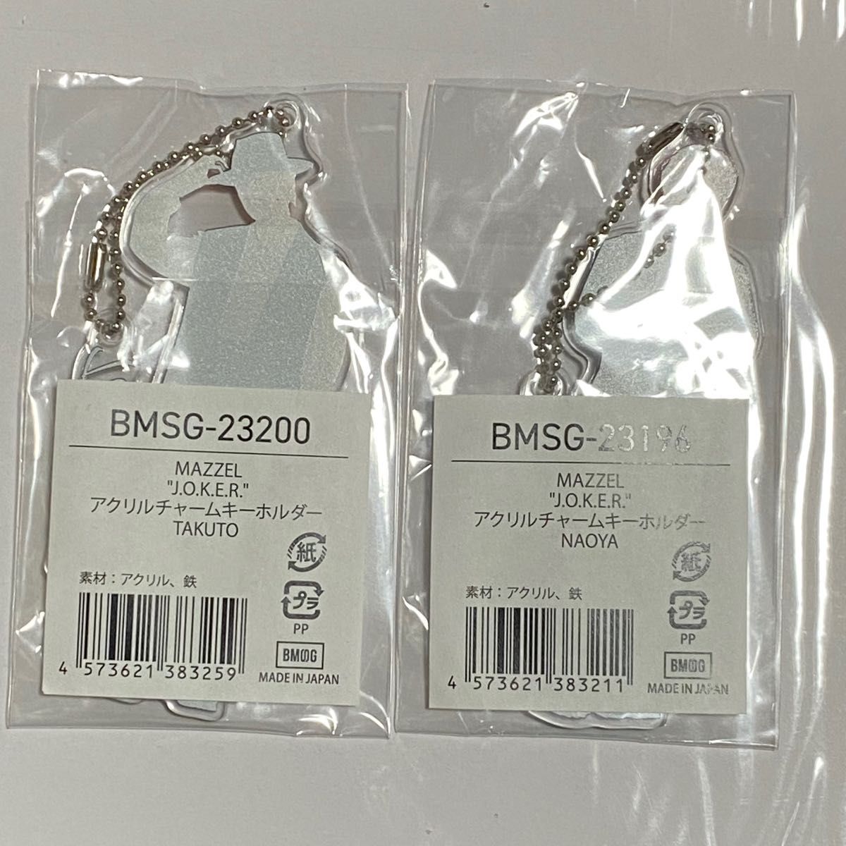 MAZZEL J O K E R アクリルチャームキーホルダー NAOYA TAKUTO セット
