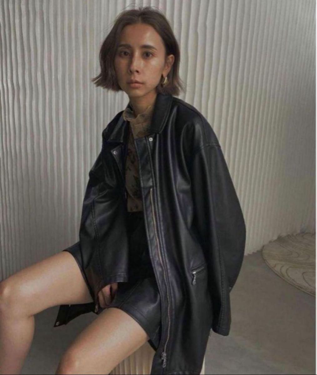 Ameri Vintage】購入3万GENTLE FAKE LEATHER JACKET レザージャケット