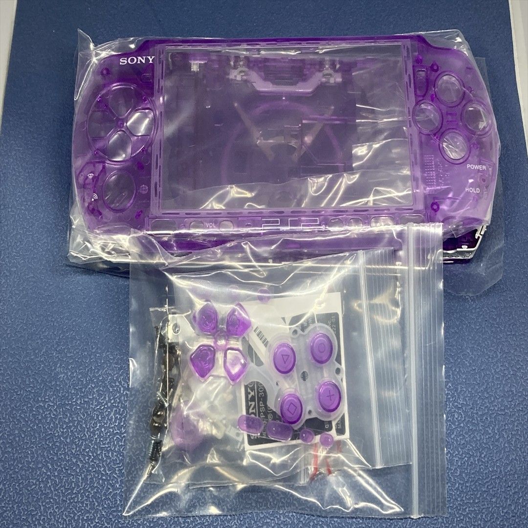 PSP-3000 交換用 ハウジングシェル スケルトン パープル セット
