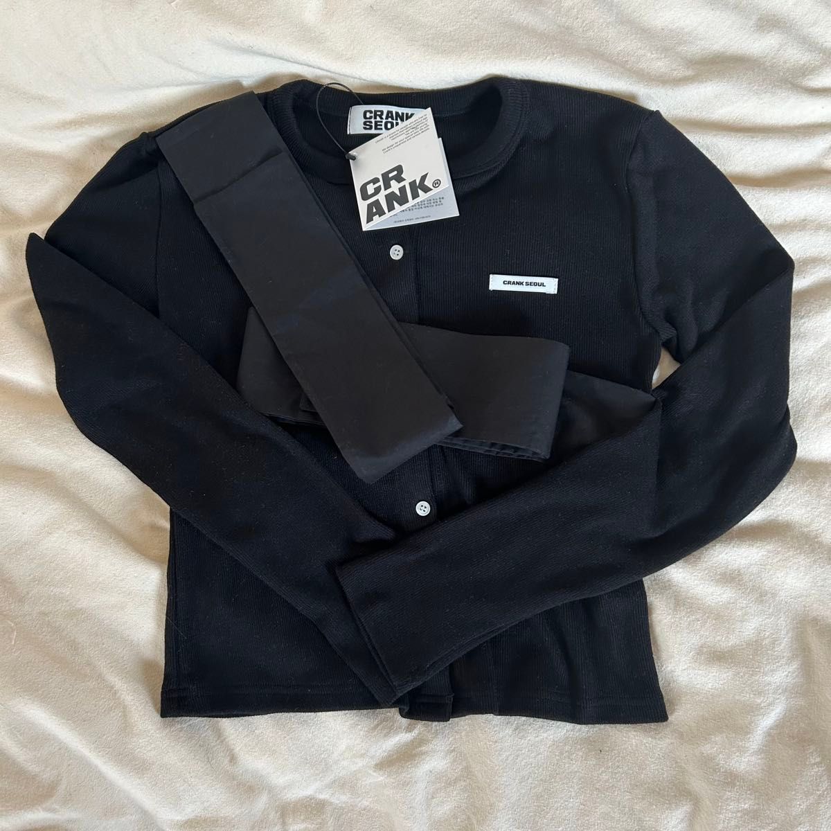 CRANK リボンニットカーディガン ブラック（TWICEミナ着用）｜Yahoo