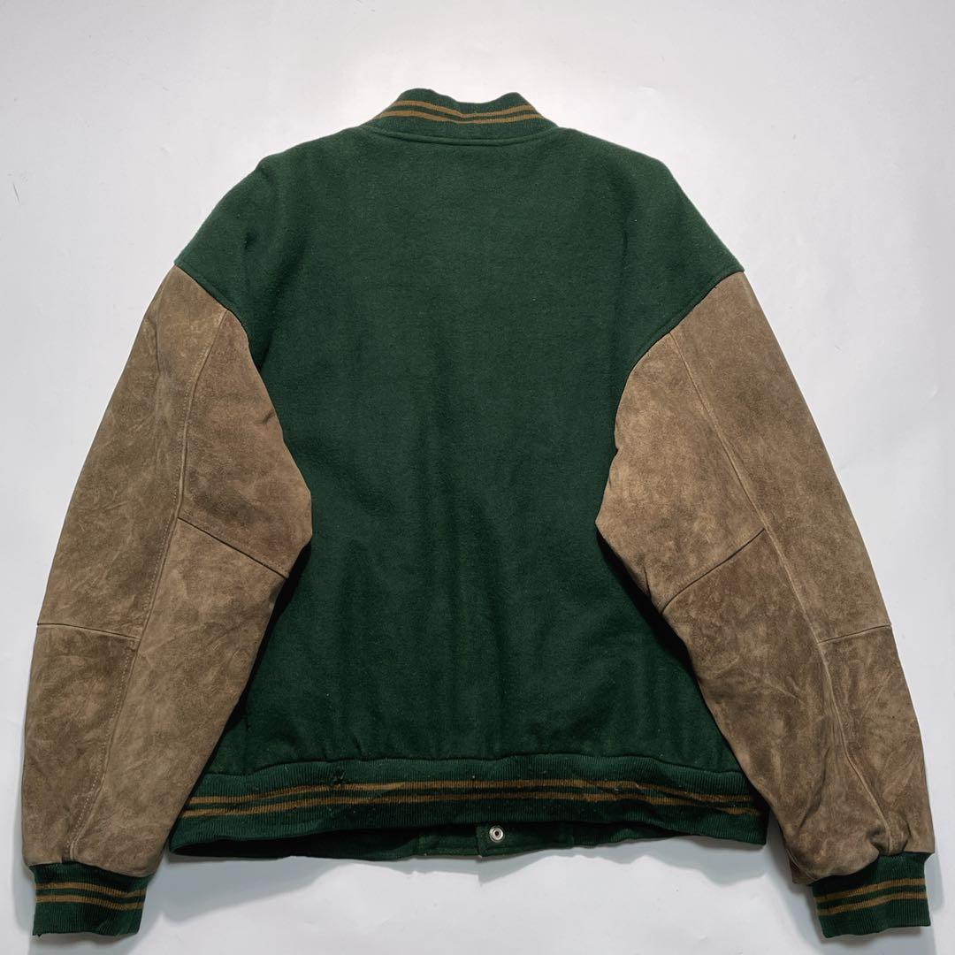 90's〜 AUBURN 袖スエード スタジャン バーシティジャケット L