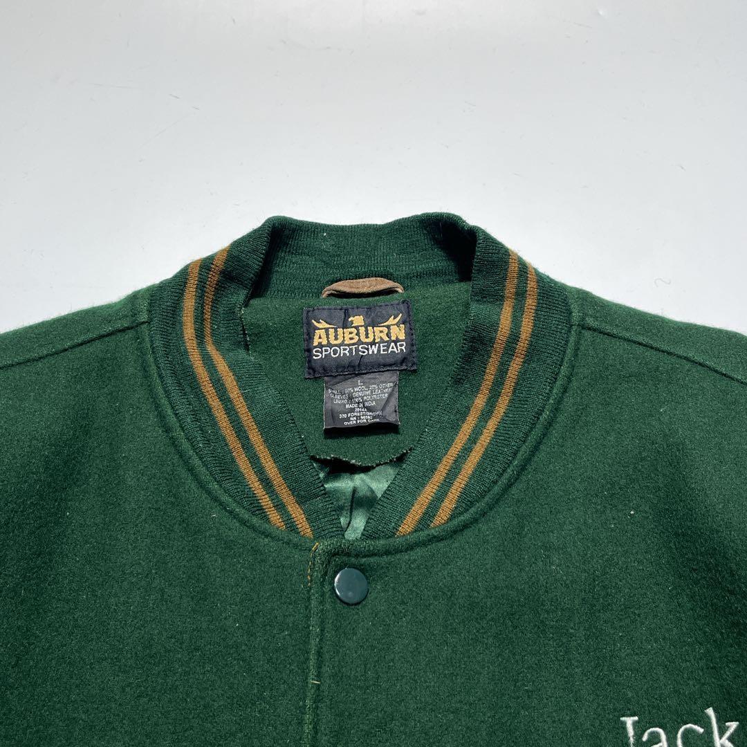 90's〜 AUBURN 袖スエード スタジャン バーシティジャケット L