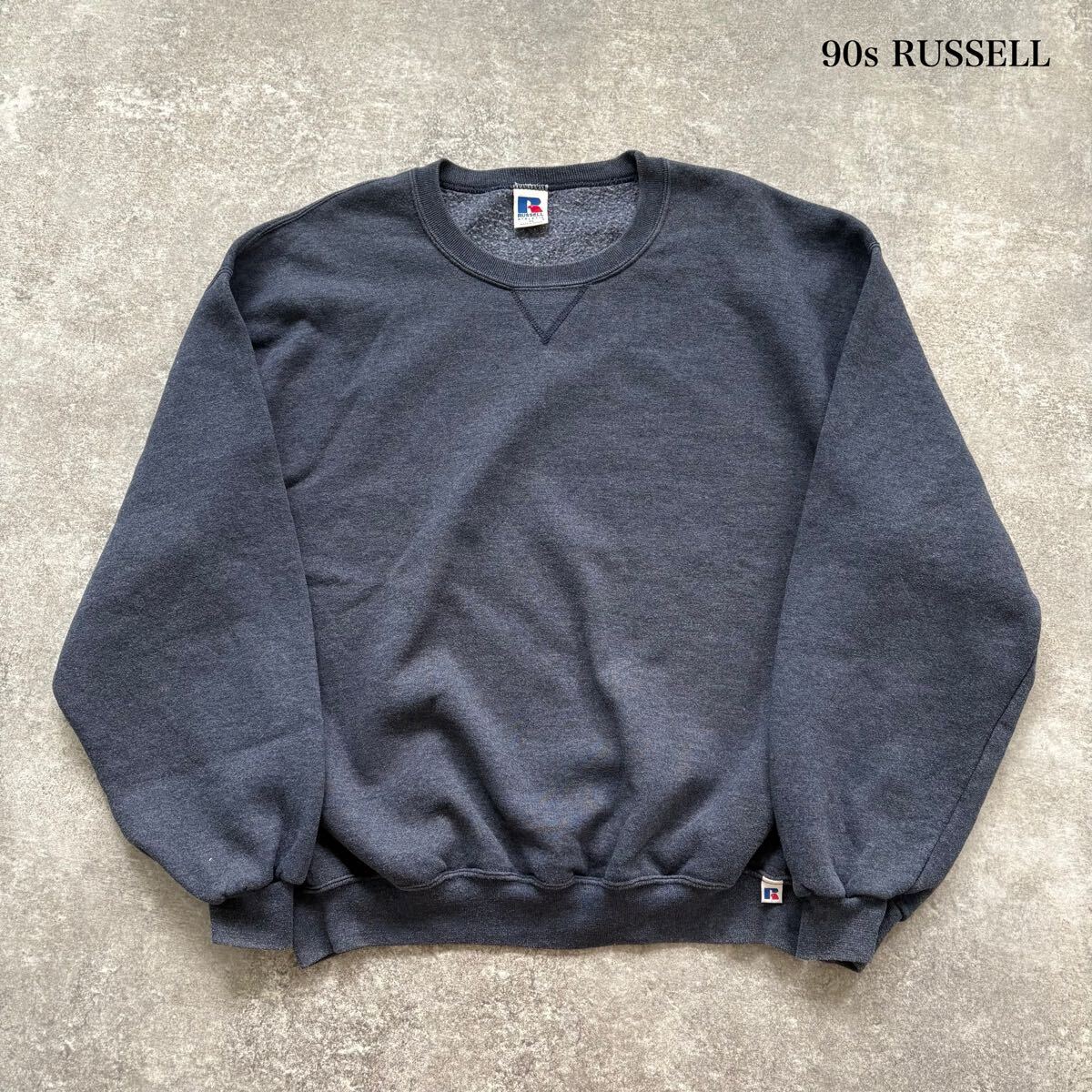RUSSEL ATHLETIC】90s ラッセルアスレチック 前V 無地スウェット