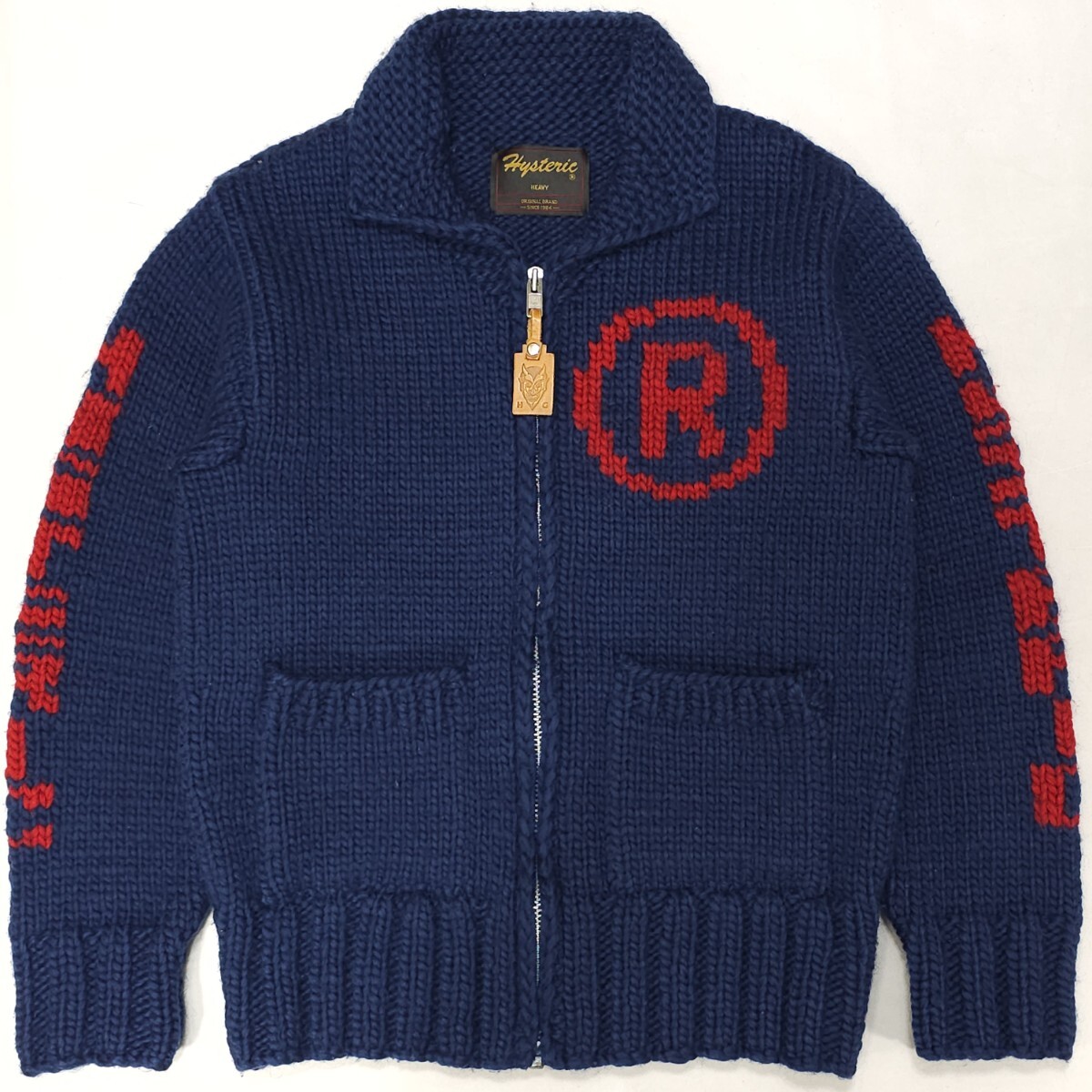 ヒステリックグラマーHYSTERIC GLAMOURカウチンセーター90sフルジップ